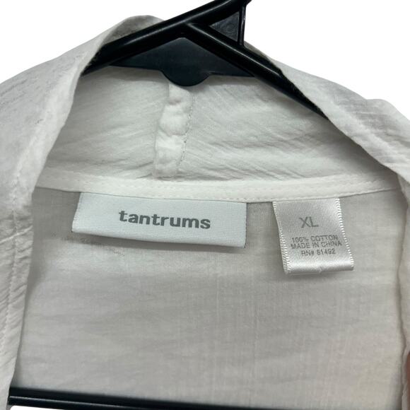 Cottagecore Embroidered Open Front Cardigan‎ Tantrums White Cotton XL - Picture 5 of 6